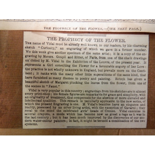 85 - The Prophecy of the Flower by Vidal , a Framed Engraving from the Illustrated London News 15.08.1846