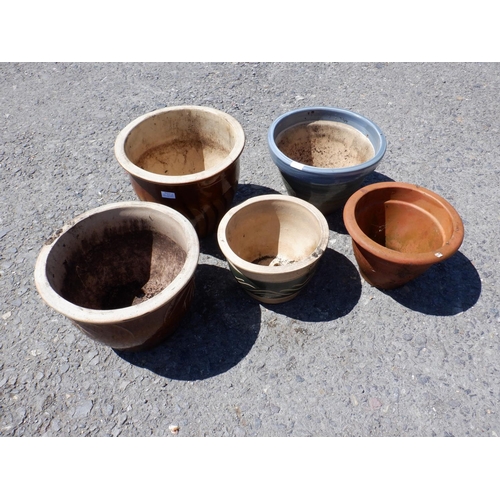 90a - 5 x Large Ceramic Plant Pots