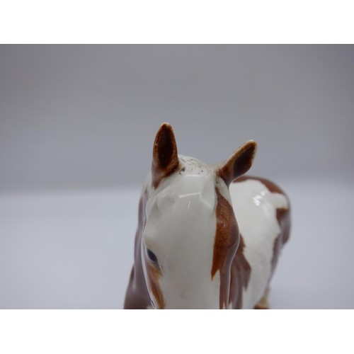 65e - Beswick Pinto Brown and White Horse- Repair to Ear as pictured and small chip to back leg