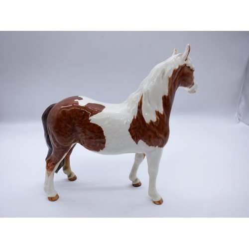 65e - Beswick Pinto Brown and White Horse- Repair to Ear as pictured and small chip to back leg