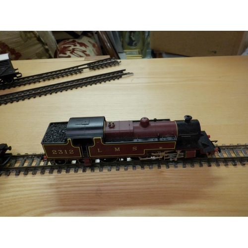 159 - A Quantity of Hornby Model Railway, A Hornby LMS 2312 and 16031 Locomotive Rolling Stock and Track