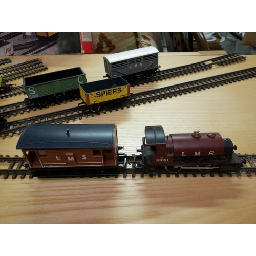 159 - A Quantity of Hornby Model Railway, A Hornby LMS 2312 and 16031 Locomotive Rolling Stock and Track