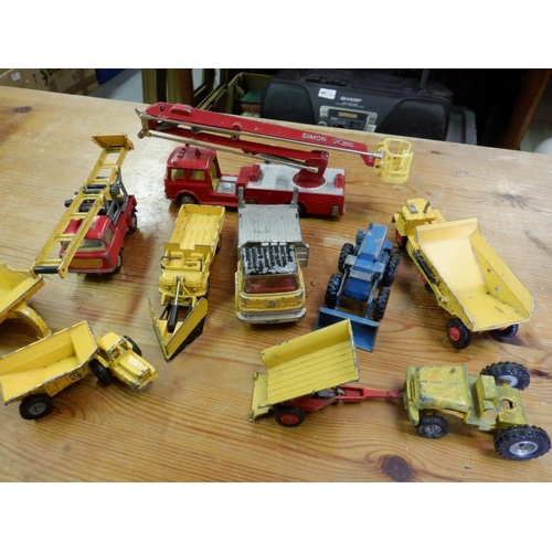 161d - Major, Corgi , Dinky and Other Construction Die Cast Vehicles and Fire Engine