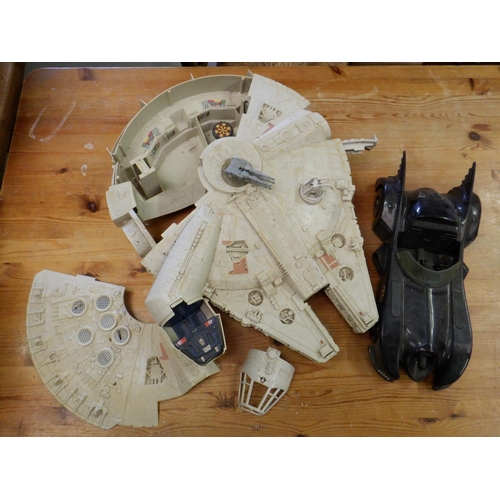 642 - A Star Wars Large Millennium Flacon and Batman Car