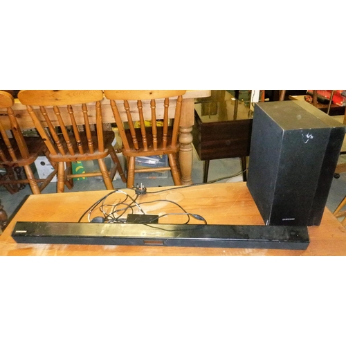 674 - A Samsung Sound Bar and Sub Woofer HWJ480