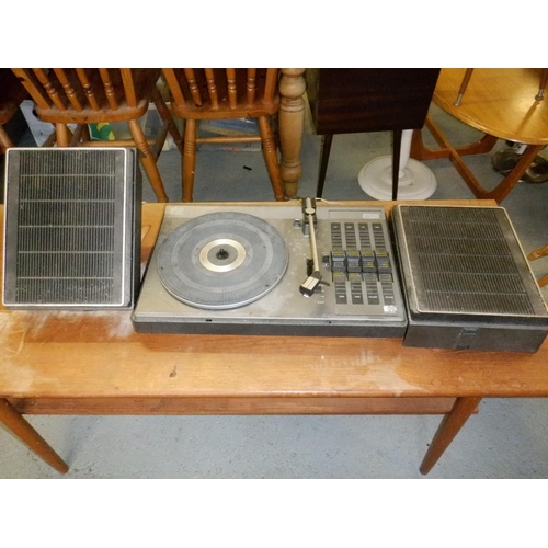 676 - A Vintage Pye Portable Record Player and Speaker System