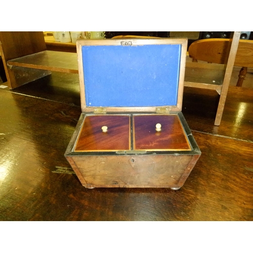 677 - An Antique Veneered Sarrophagus Tea Caddy