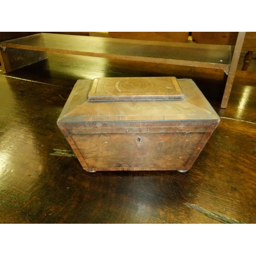 677 - An Antique Veneered Sarrophagus Tea Caddy