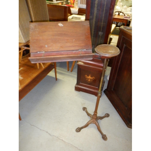 687 - An Antique Music Stand on an Iron Base