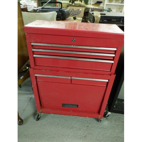 690 - A Red Mechanics Workshop Tool Box/ Trolley and Contents