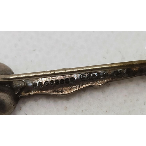 34a - An Antique Sterling Silver Hallmarked Anointing Spoon Brooch  by Saunders and Shepherd 1910 approx. ... 