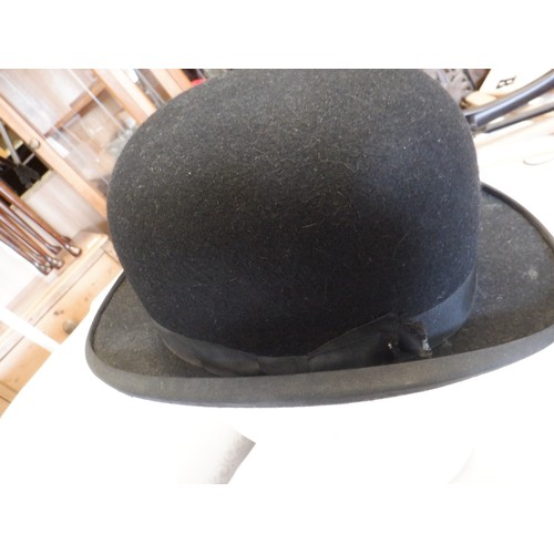 82 - A Herbert Johnson of New Bond Street Bowler Hat ( some spotting) Estimated Size M/L 57