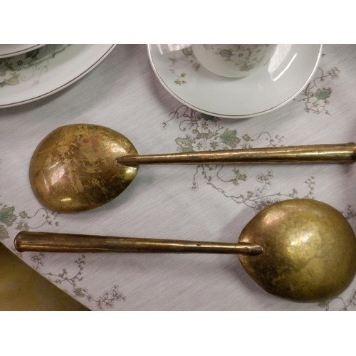 178 - 2 x Ornate Brass Spoons