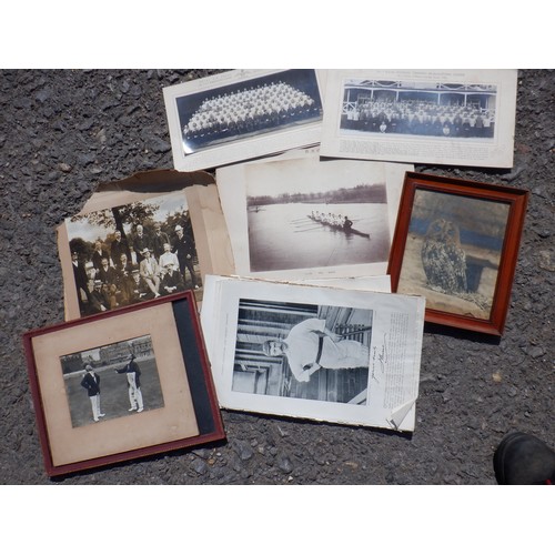 322 - A Selection of Old Photos including Rowing, Cricket and RAC Athletics teams and an Owl!