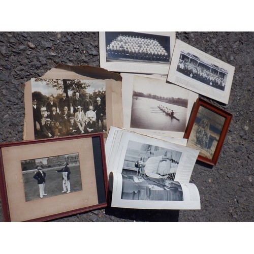 322 - A Selection of Old Photos including Rowing, Cricket and RAC Athletics teams and an Owl!