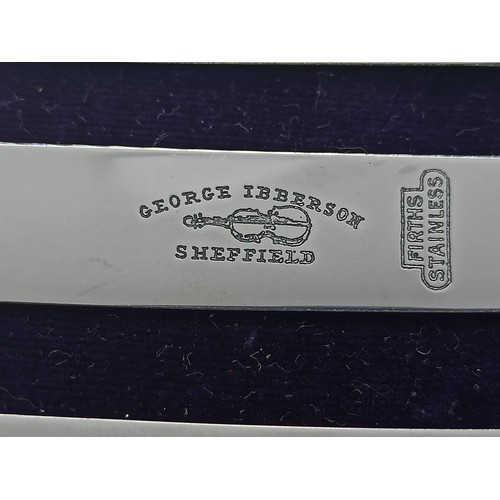 22A - George Robeson Hallmarked Silver Handled Dessert Fruit Knife and Fork Set Sheffield 1923