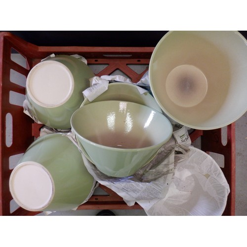 69 - 20 x Pale Green Ceramic Vases 40cm Diameter x 13cm High