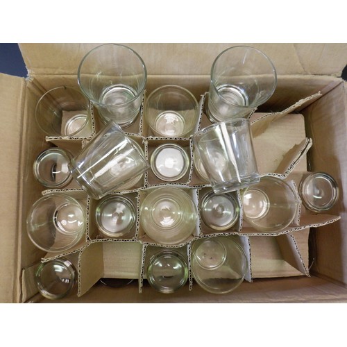 72 - Clear Glass Conical Tea Light Holders approx. 65