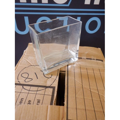 97 - 15 x Rectangular Glass Cube Vases