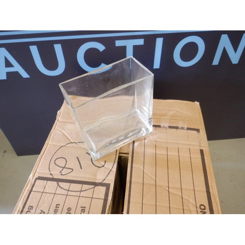 97 - 15 x Rectangular Glass Cube Vases