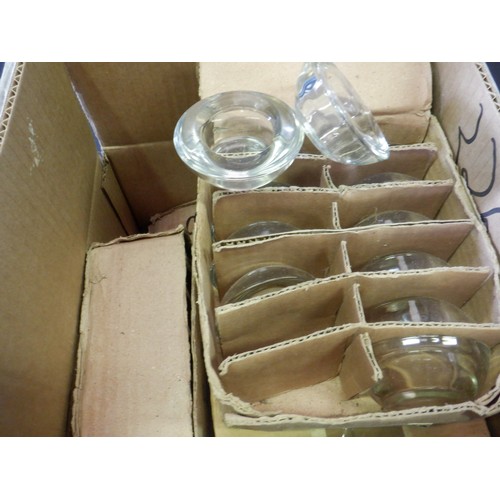 108 - 7 x Boxes of Clear Tea Light Holders , each box contains 12