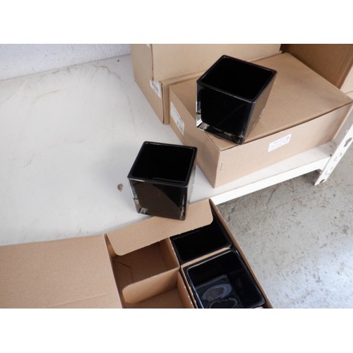 77 - 24 x Black Square Vases 8cm x 8cm