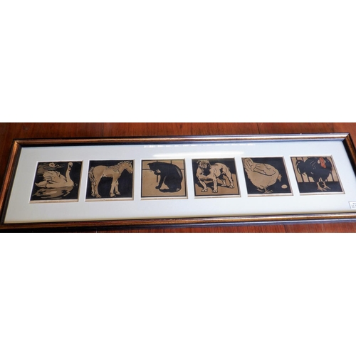 19 - 6 Framed Prints by William Nicholson in One Frame, used as illustrations in the book 