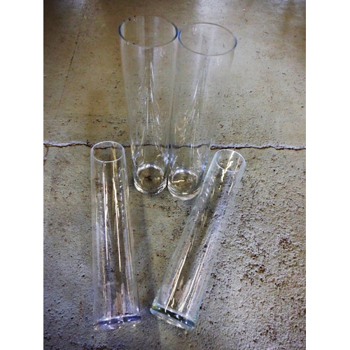 255 - 6 x Tall Narrow Glass Cylinder  70 x 14.8cm (73)