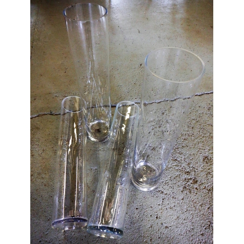 255 - 6 x Tall Narrow Glass Cylinder  70 x 14.8cm (73)