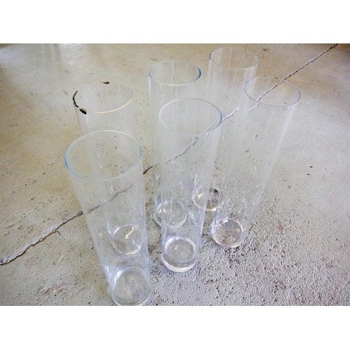 255 - 6 x Tall Narrow Glass Cylinder  70 x 14.8cm (73)