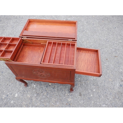 56 - A Vintage Chinese Craft/ Sewing Box 61 x 33 x 59cm