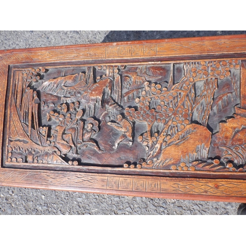 59 - A Heavily Carved Chinese Chest 88 x 43 x 50cm