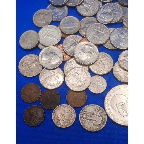 69 - A Quantity of American Coins including a 1937 Indian Head 5 Cent, 1912 1 cent etc