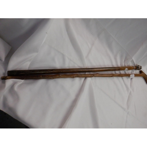 54 - A Skull Handled and Gentleman's Inscribed Walking Sticks