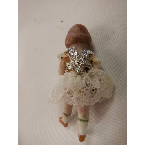 80 - Circa 1800's Peg Doll and Other Antique China Head Minature Dolls in Original Costumes