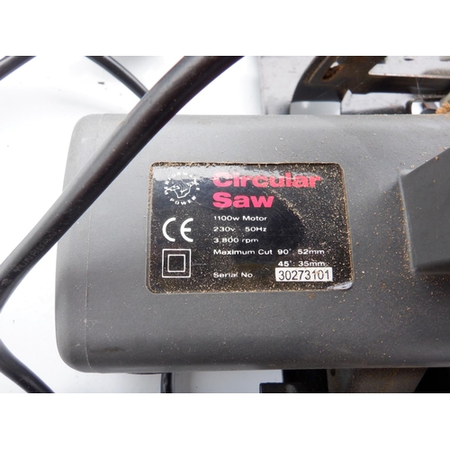 683 - An 1100w Performance Power Circular Saw wit 160mm Blade with Parksdie Cordless Dril, Battery and cha... 