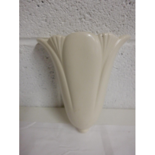 253 - A Pair of Beswick Planter Vases in Classic 1187 Deco Pattern 1 x Plain and 1 x Coloured.  35.5 cm ap... 