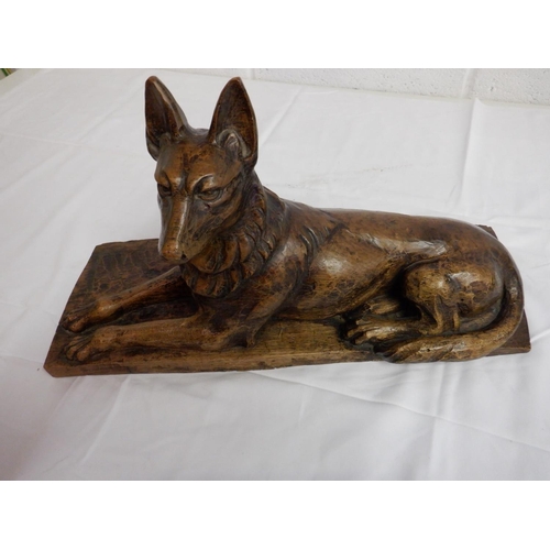 55 - A Large Carved German Shepherd/ Alsatian approx. 55 x 30cm