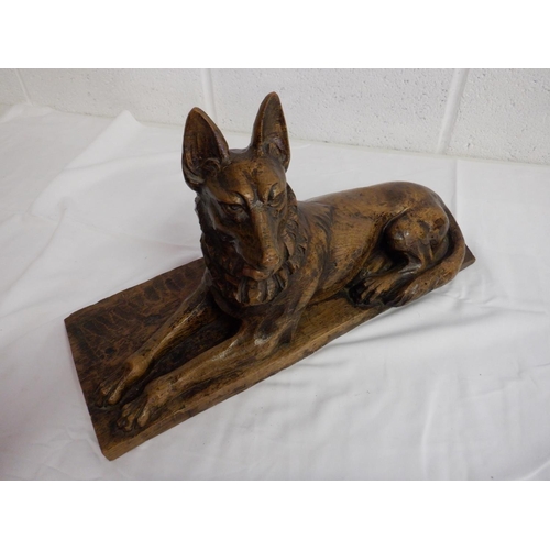 55 - A Large Carved German Shepherd/ Alsatian approx. 55 x 30cm