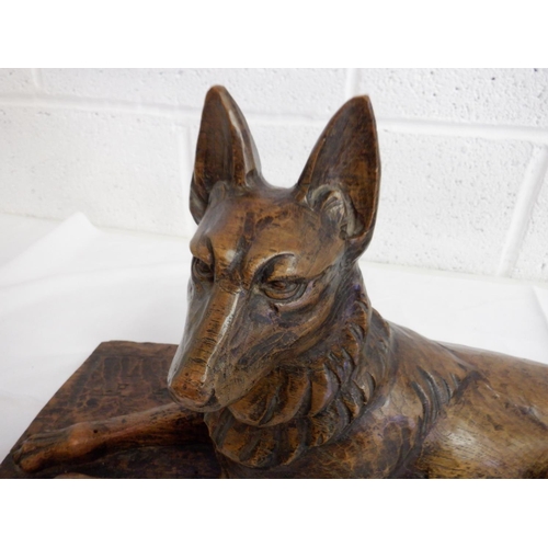 55 - A Large Carved German Shepherd/ Alsatian approx. 55 x 30cm