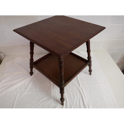 263 - Mahogany Turned and Splayed Leg Table 55 x 55 x 60cm