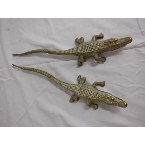 268 - 2 x  Large Brass Alligators 44cm Long