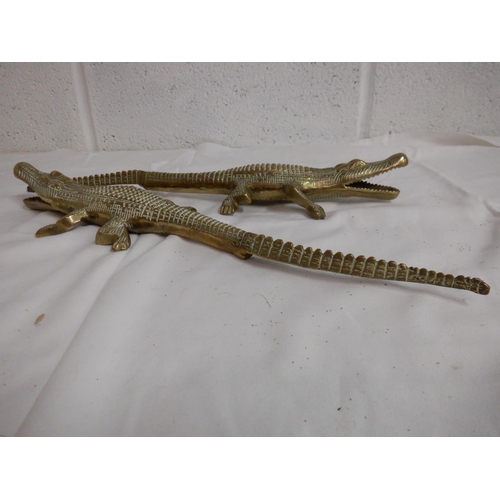 268 - 2 x  Large Brass Alligators 44cm Long