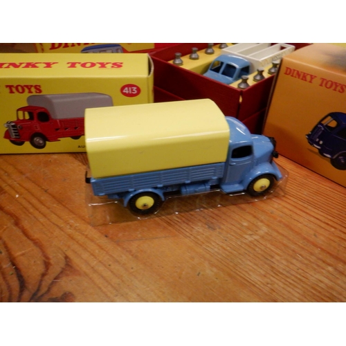 30 - Dinky Atlas Editions 32ab Panhard Truck, A35 Bedford TK Tipper, 25JJ Ford Camion Bache, 413 Austin C... 