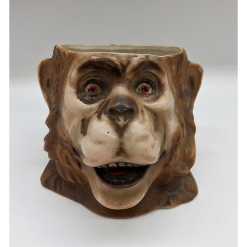 270B - Circa 1940's Dutch Monkeys Head Tobacco Pot - Missing Lid