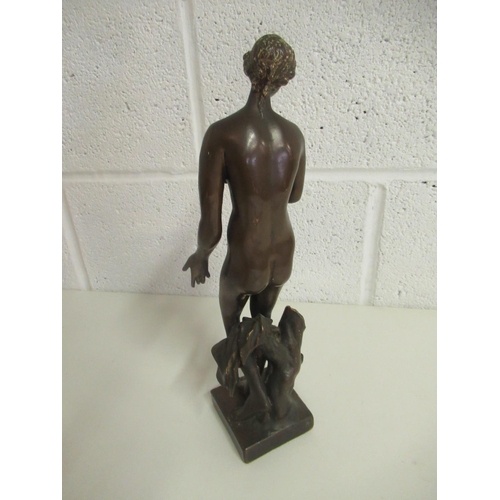 251 - A Bronze figurine of a nude lady 35cm Tall (slight damage to heel of foot as pictured)