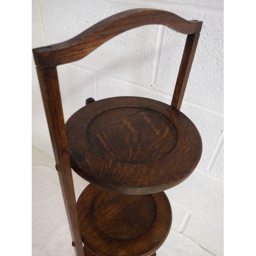 274b - Folding Oak Cake Stand 28 x 90cm