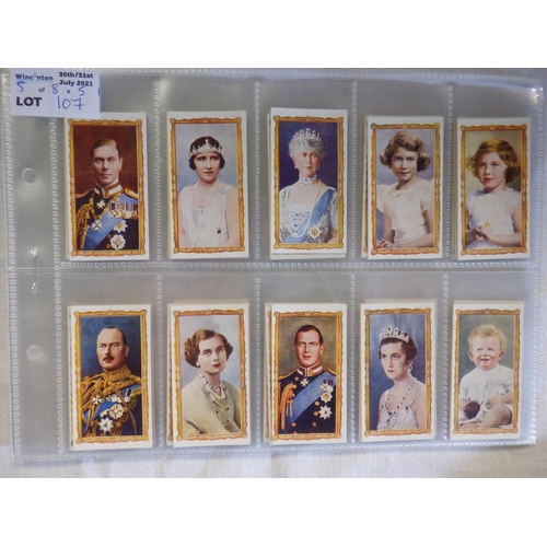 107 - Category - Kings & Queens: Carrera L25 British Costumes, Ogdens 50 x Coronation Procession, Ely Brew... 