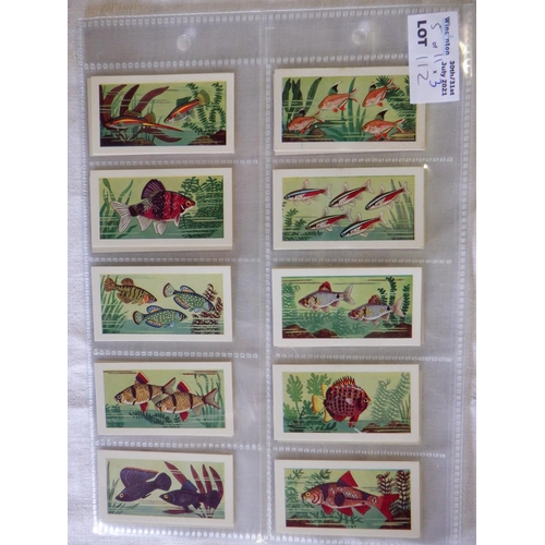 112 - Category - Shells & Fish: Wills 25 x  1st Series Pond and Aquarium Unissued and 25 x 2nd Series , Ke... 