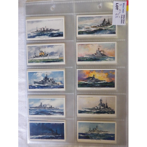 68 - Category - Navy:  8 x Photos of War Ships Navy Postcards, Glengettie 25 x Naval Battles, Player 50 x... 